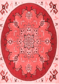 Medallion Red Traditional Rug, tr1694red