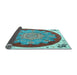 Sideview of Medallion Light Blue Traditional Rug, tr1694lblu