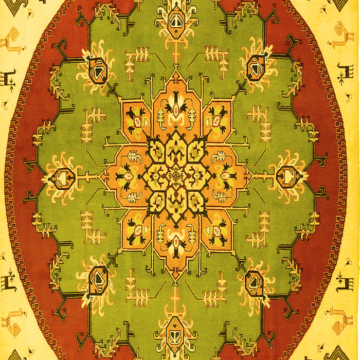 Medallion Yellow Traditional Rug, tr1694yw