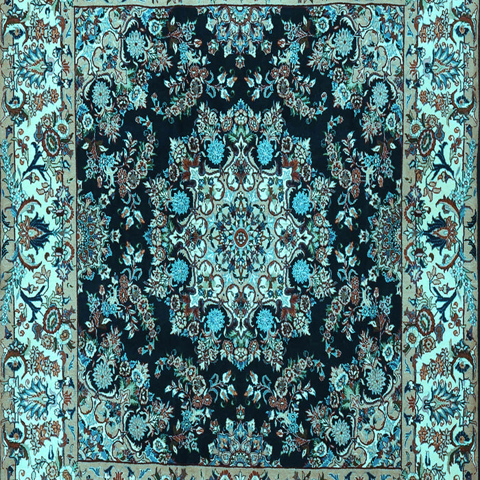 Medallion Light Blue Traditional Rug, tr1695lblu