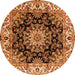 Square Medallion Orange Traditional Rug, tr1695org