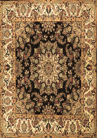 Medallion Brown Traditional Rug, tr1695brn