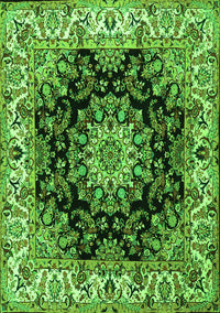 Medallion Green Traditional Rug, tr1695grn