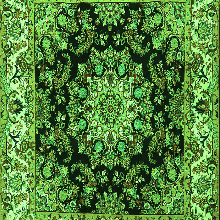 Medallion Green Traditional Rug, tr1695grn