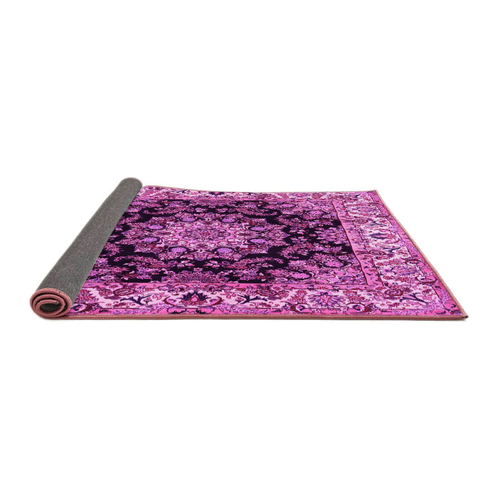 Sideview of Medallion Pink Traditional Rug, tr1695pnk