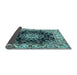 Sideview of Medallion Light Blue Traditional Rug, tr1695lblu