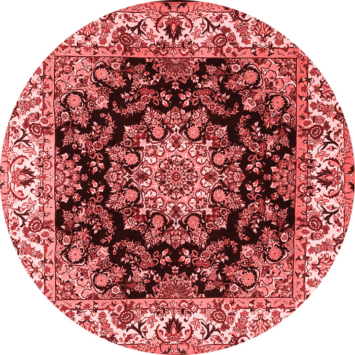 Machine Washable Medallion Red Traditional Rug, wshtr1695red