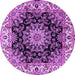 Round Medallion Purple Traditional Rug, tr1695pur