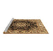 Sideview of Machine Washable Medallion Brown Traditional Rug, wshtr1695brn