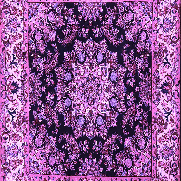 Machine Washable Medallion Purple Traditional Area Rugs, wshtr1695pur