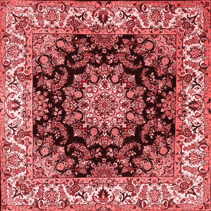 Machine Washable Medallion Red Traditional Rug, wshtr1695red