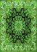 Serging Thickness of Machine Washable Medallion Green Traditional Area Rugs, wshtr1695grn