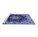 Sideview of Machine Washable Medallion Blue Traditional Rug, wshtr1695blu