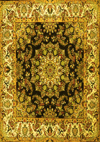 Medallion Yellow Traditional Rug, tr1695yw