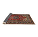 Sideview of Traditional Saffron Red Medallion Rug, tr1696