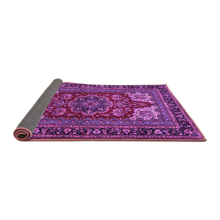 Sideview of Medallion Purple Traditional Rug, tr1696pur
