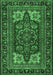 Medallion Emerald Green Traditional Rug, tr1696emgrn