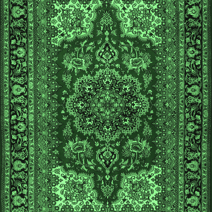 Medallion Emerald Green Traditional Rug, tr1696emgrn