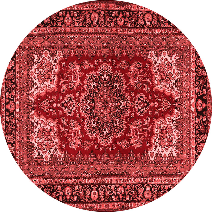 Machine Washable Medallion Red Traditional Rug, wshtr1696red