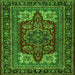 Serging Thickness of Medallion Green Traditional Rug, tr1696grn