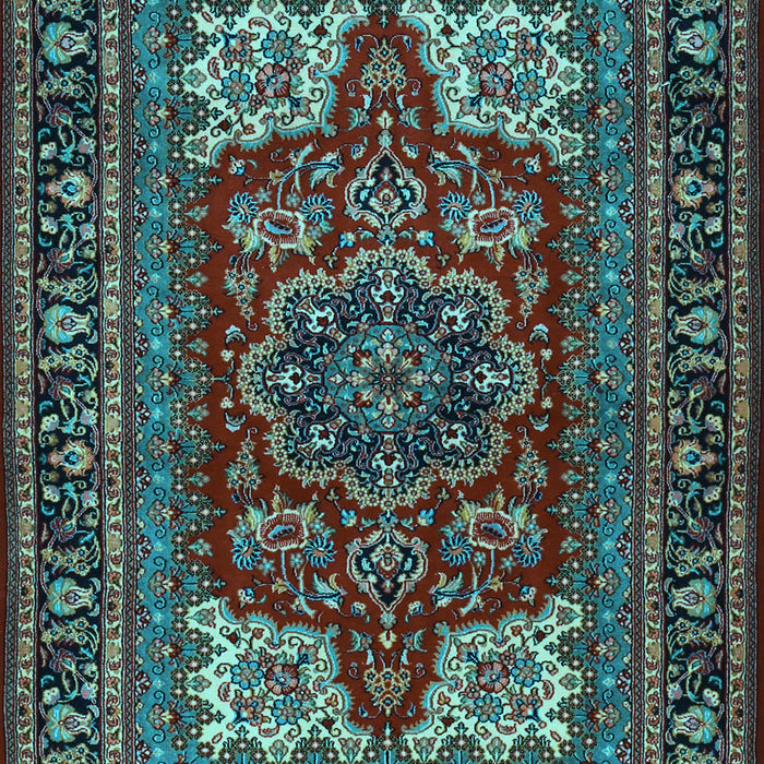 Medallion Light Blue Traditional Rug, tr1696lblu