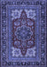 Medallion Blue Traditional Rug, tr1696blu