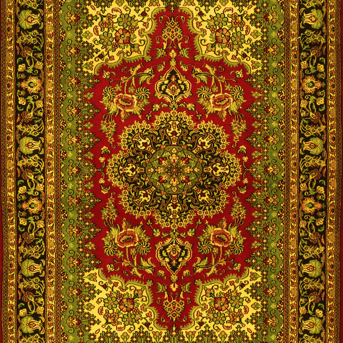 Medallion Yellow Traditional Rug, tr1696yw
