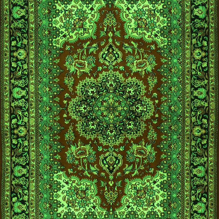 Medallion Green Traditional Rug, tr1696grn