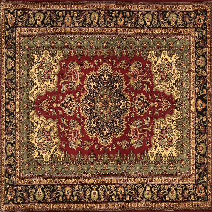 Square Medallion Brown Traditional Rug, tr1696brn