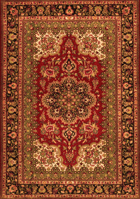 Medallion Orange Traditional Rug, tr1696org