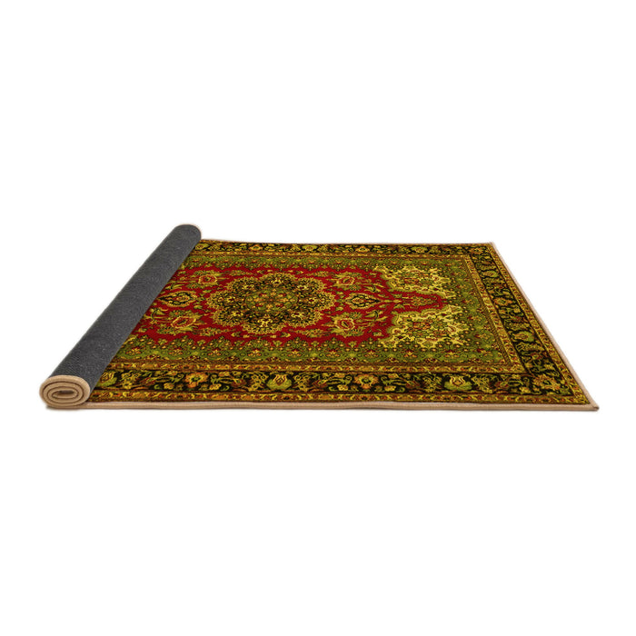Sideview of Medallion Yellow Traditional Rug, tr1696yw