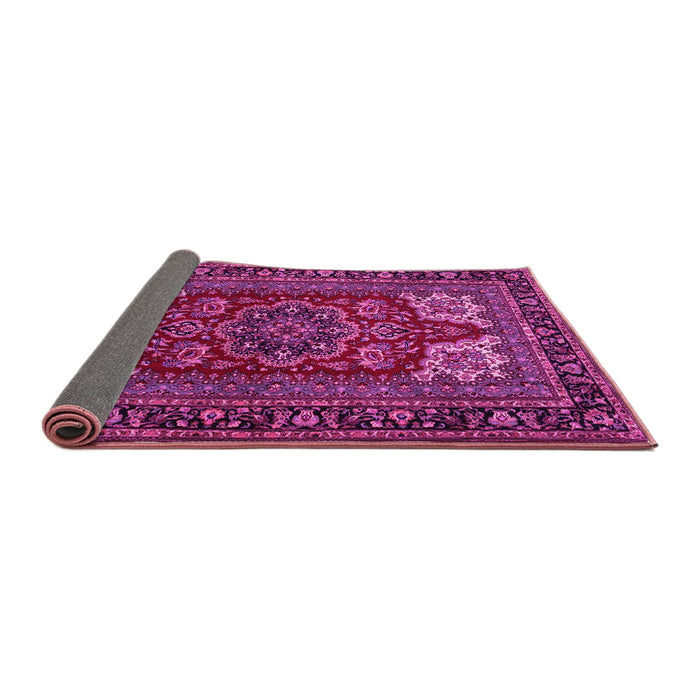 Sideview of Medallion Pink Traditional Rug, tr1696pnk