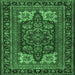 Square Medallion Emerald Green Traditional Rug, tr1696emgrn