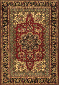 Medallion Brown Traditional Rug, tr1696brn