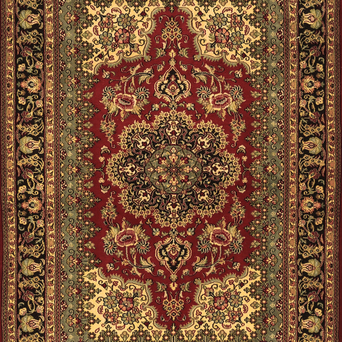 Machine Washable Medallion Brown Traditional Rug, wshtr1696brn