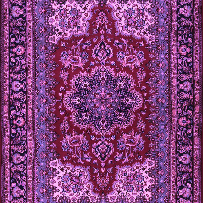 Machine Washable Medallion Purple Traditional Area Rugs, wshtr1696pur