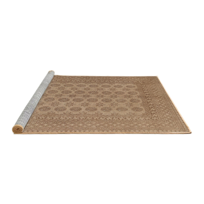 Sideview of Machine Washable Traditional Light Brown Rug, wshtr1697