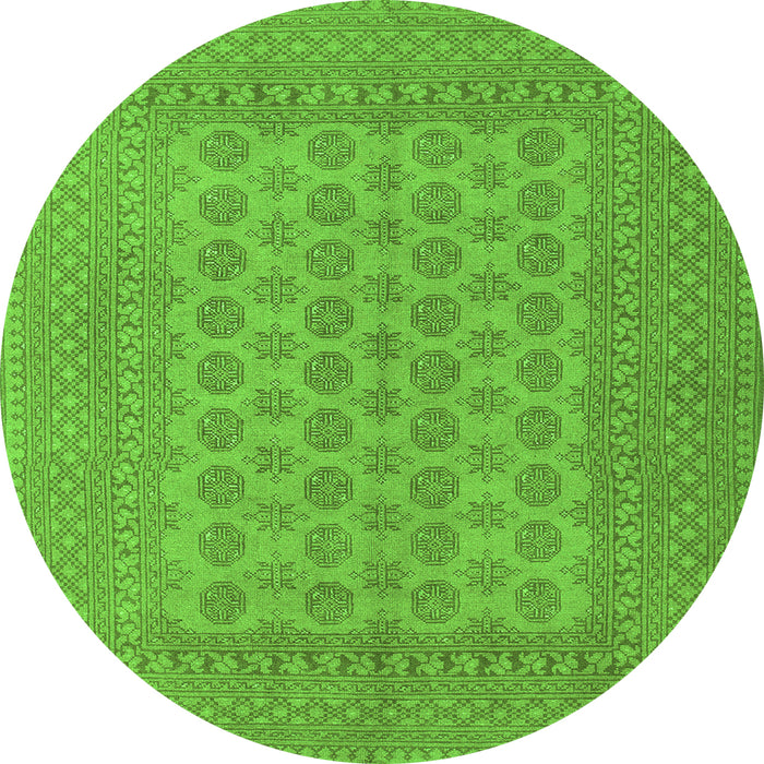 Square Persian Green Traditional Rug, tr1697grn