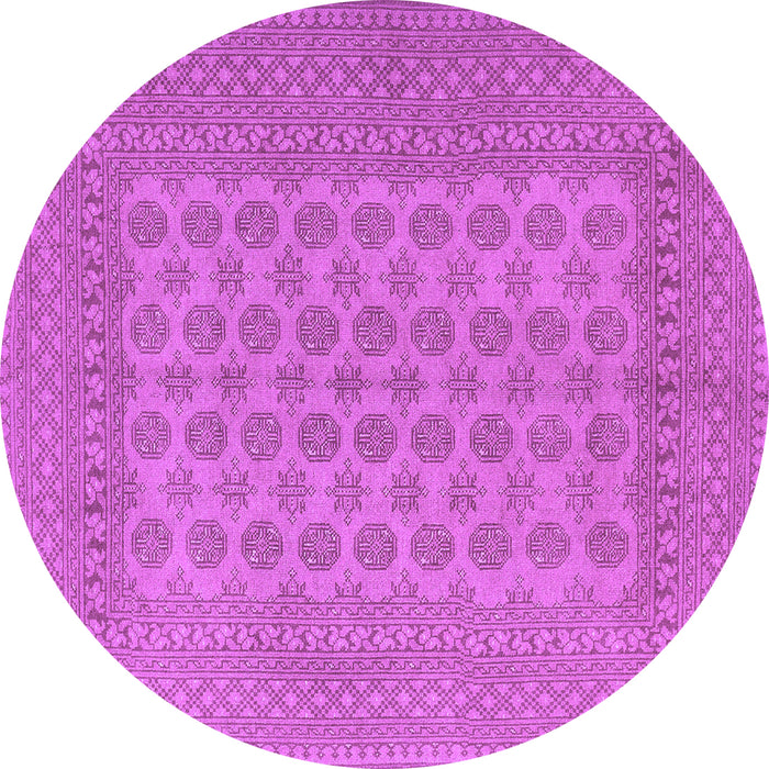Round Persian Purple Traditional Rug, tr1697pur