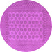 Round Persian Purple Traditional Rug, tr1697pur