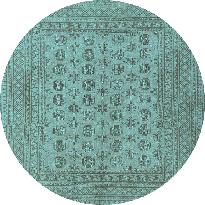 Round Persian Light Blue Traditional Rug, tr1697lblu