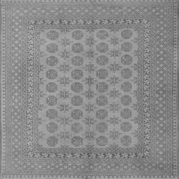 Round Machine Washable Persian Gray Traditional Rug, wshtr1697gry
