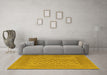 Machine Washable Persian Yellow Traditional Rug in a Living Room, wshtr1697yw