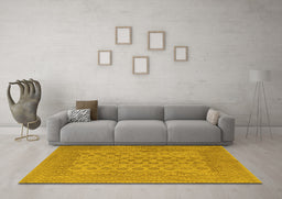 Machine Washable Persian Yellow Traditional Rug in a Living Room, wshtr1697yw