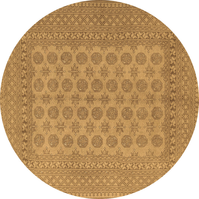 Round Persian Brown Traditional Rug, tr1697brn