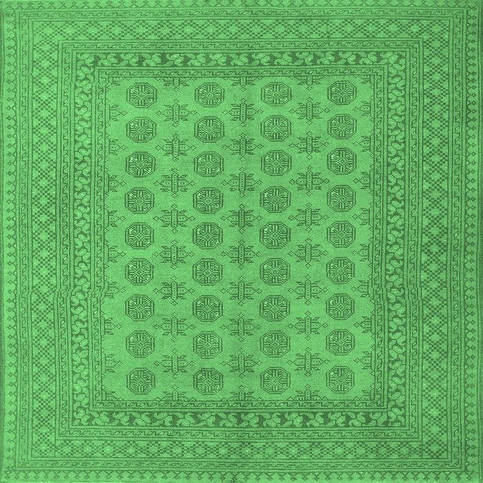 Square Persian Emerald Green Traditional Rug, tr1697emgrn
