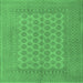Square Persian Emerald Green Traditional Rug, tr1697emgrn