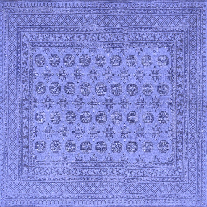Square Machine Washable Persian Blue Traditional Rug, wshtr1697blu