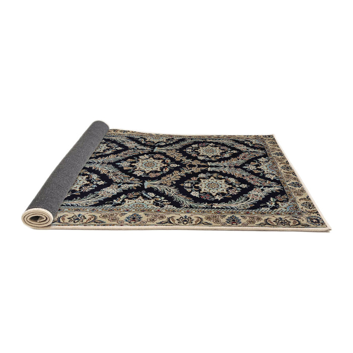 Sideview of Traditional Charcoal Black Persian Rug, tr1698