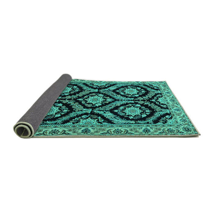Sideview of Persian Turquoise Traditional Rug, tr1698turq